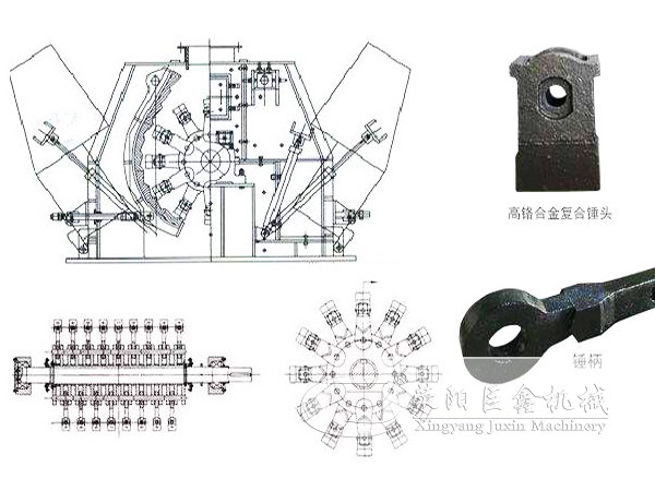 可逆錘式破碎機工作原理圖